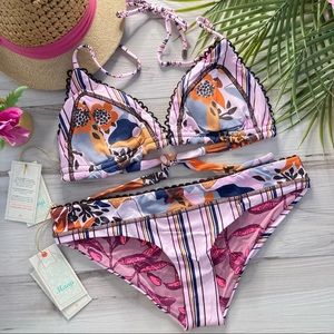 🔥 HP 🔥 Maaji Sepia 🌼 Floral Bikini Set ☀️🏝🌺